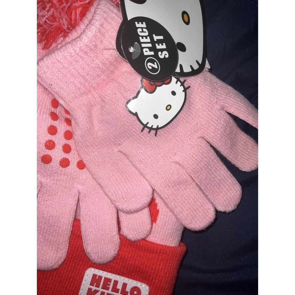 Hello Kitty Girls Beanie and Glove Set, 2-Piece New